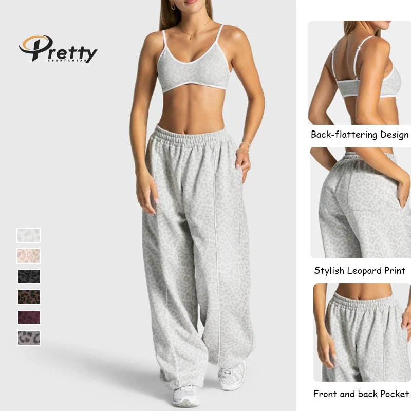 New Women's Leopard Print Activewear Sets Yoga Bra and High Waist Legging Sets Seamless Butt Lifting for Workout Gym Sports Sets