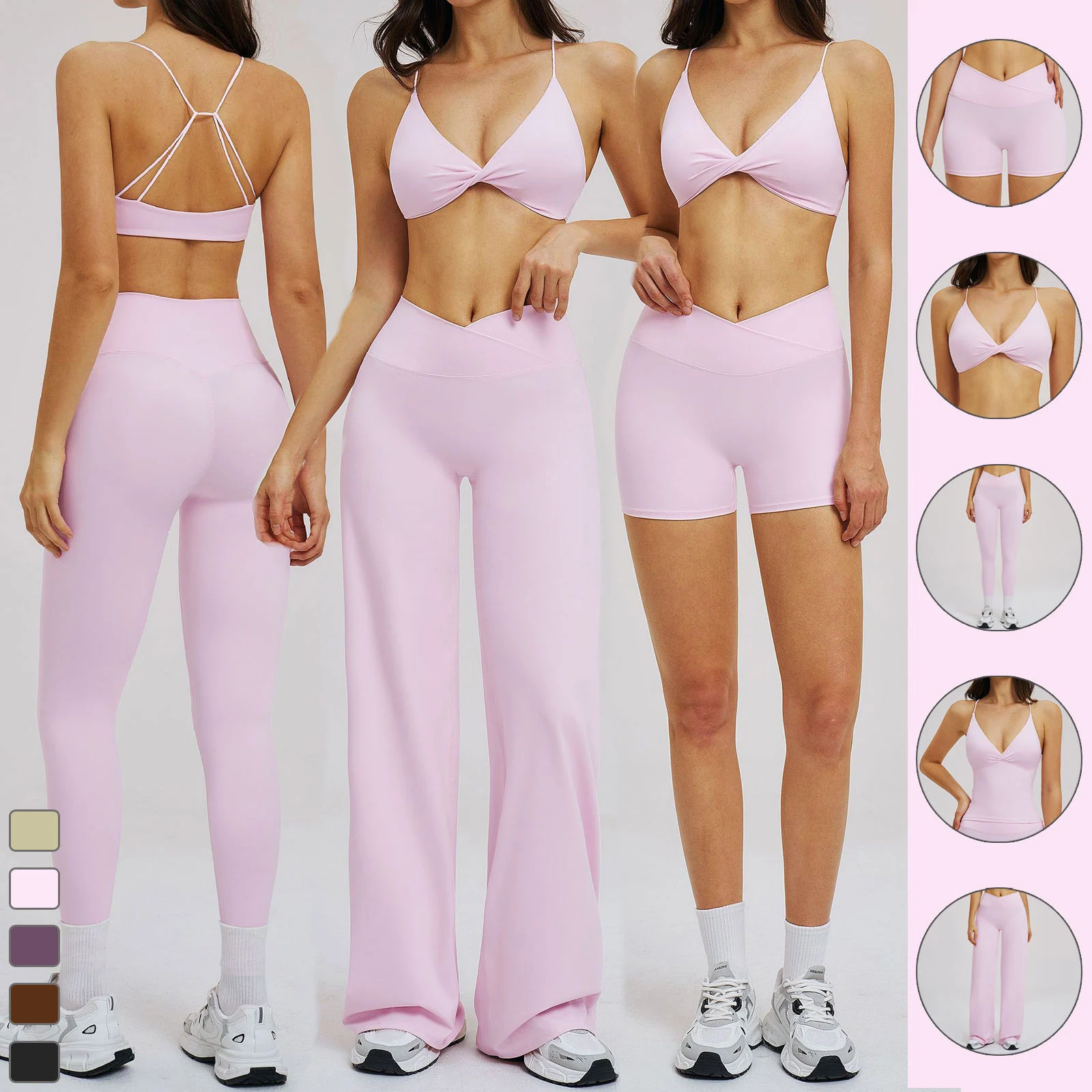 Womens Clothing Leisure Gym Fitness Yoga Set Slim Fit Push up Sports Bra High Waist Yoga Leggings for Women Workout Sportswear
